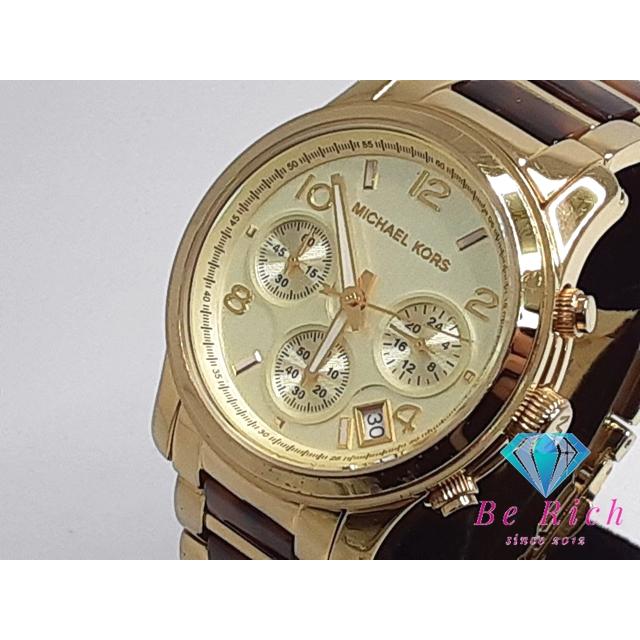 マイケルコース MICHAEL KORS ランウェイ クロノグラフ レディース MK5659 ゴールド SS クォーツ ウォッチ 【中古】 ht4428｜be-rich0112｜02