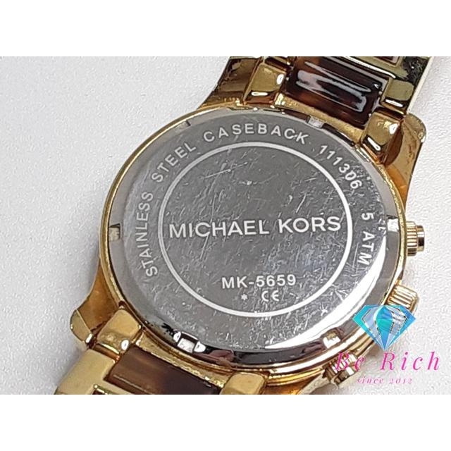 マイケルコース MICHAEL KORS ランウェイ クロノグラフ レディース MK5659 ゴールド SS クォーツ ウォッチ 【中古】 ht4428｜be-rich0112｜04