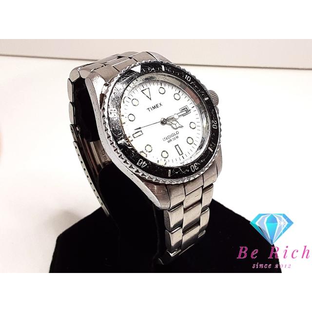 美品◎タイメックスインディグロクロノグラフ デイトスモセコ白文字盤メンズ腕時計 TIMEX（タイメックス） インディグロ メンズ 腕時計 デイト CR2016