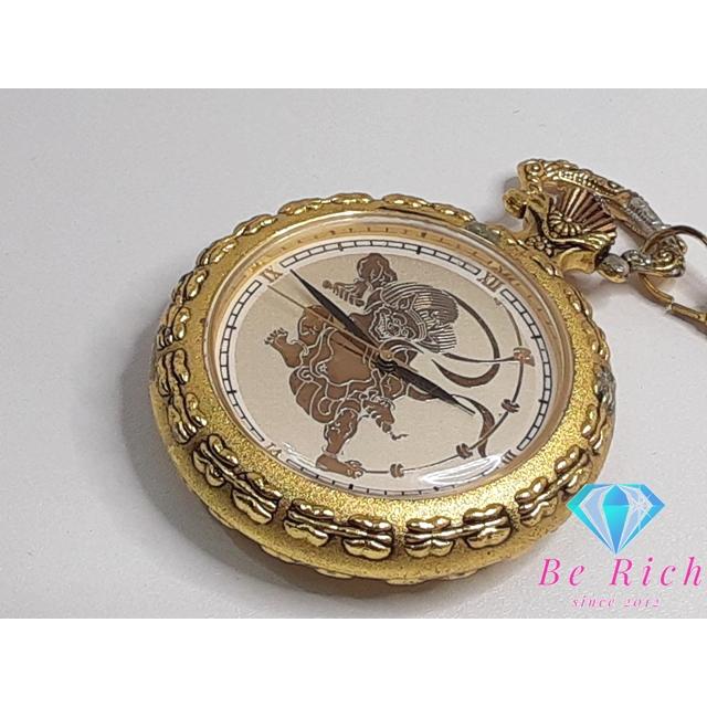 風神 雷神 ポケットウォッチ 懐中時計 ゴールド シルバー SS メタル GP
