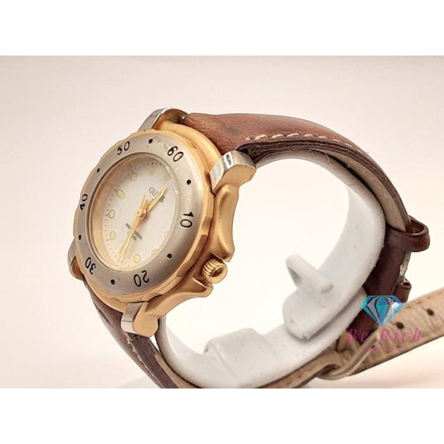 ゲス GUESS レディース 腕時計 白 ホワイト ブラウン 茶 SS レザー 