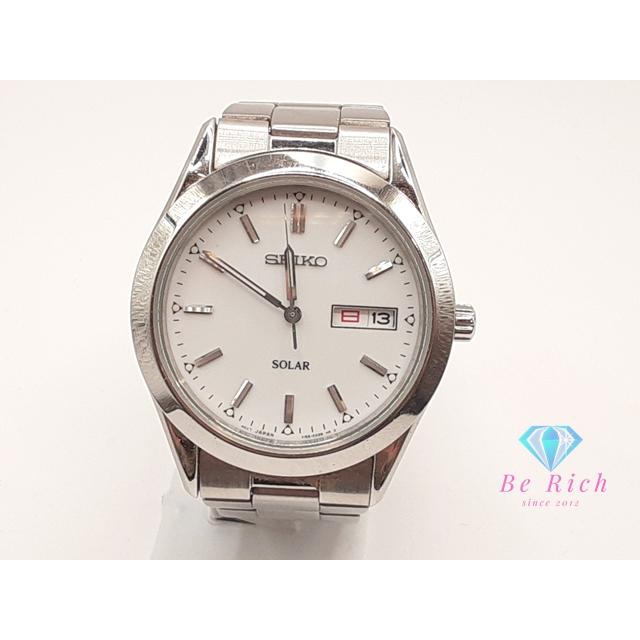 美品✨ セイコー SEIKO 腕時計 メンズ クォーツ SOLAR デイデイト SEIKO（セイコー） ソーラー デイデイト メンズ 腕時計 4A5G1 白