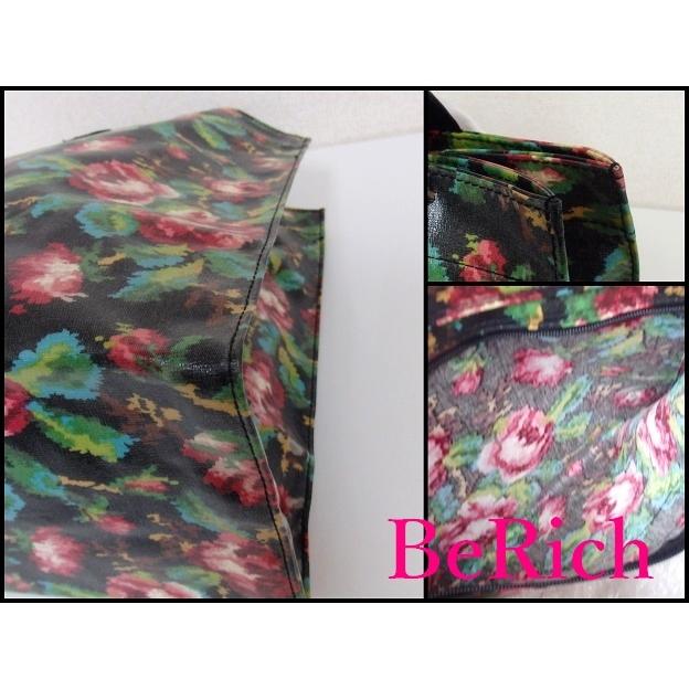 美品 FEILER フェイラー　バンブー取手　布生地花柄日傘　ブラック 美品 FEILER フェイラー バンブー取手 布生地花柄日傘 ブラック