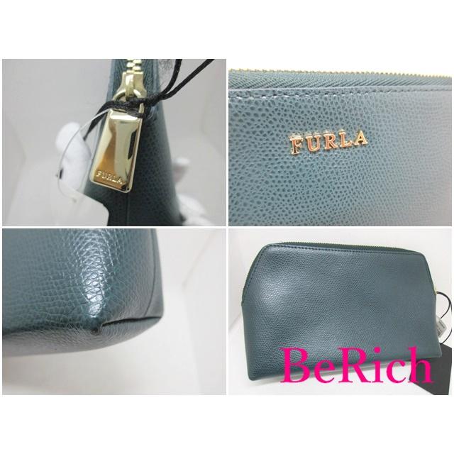 美品 フルラ FURLA コスメ ミニ ポーチ セット グリーン 緑 ピンク レザー ロゴ 化粧 アクセサリー 小物 【中古】 sh1547｜be-rich0112｜04