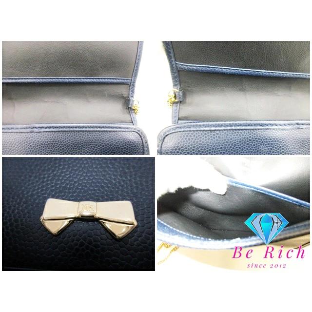 NINA RICCI ニナリッチ チェーンショルダーバッグ  リボン金具 NRロゴ プッシュロック PVC    ブラック レディース / 240001195655 ニナリッチ/チェーンショルダーバッグ/リボン金具/NRロゴ/プッシュ