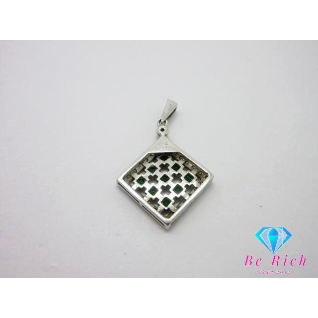 K18 WG エメラルド 0.15ct ダイヤモンド 0.20ct デザイン ネックレス 