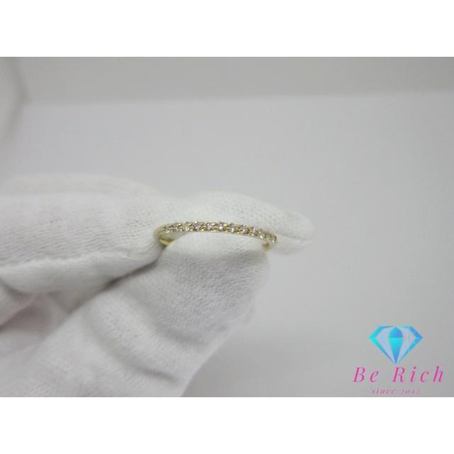 美品　AHKAH　アーカー　11号　K18　ハーフエタニティリング AHKAH（アーカー） K18 YG ダイヤモンド 0.12ct 付 ハーフエタニティ