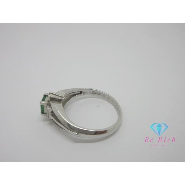 Pt900 プラチナ エメラルド 0.30ct ダイヤモンド 0.14ct 付 デザイン  