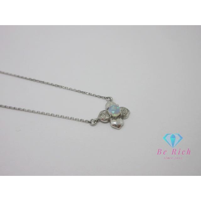 中古　K18WGホワイトゴールドPT900プラチナ天然オパールダイアネックレス 中古K18WGホワイトゴールドPT900プラチナ天然オパールダイア