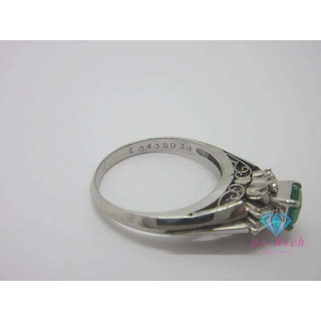 Pm900 プラチナ エメラルド 0.40ct ダイヤモンド 0.20ct 付 デザイン