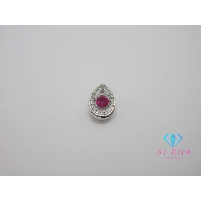 18金WGルビー，ダイヤネックレス