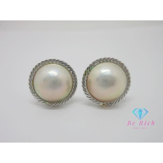 JCK□K14WG 　イヤリング　マべパール マベ真珠 パールピアス イヤリング ホワイト 15-16mm 半円