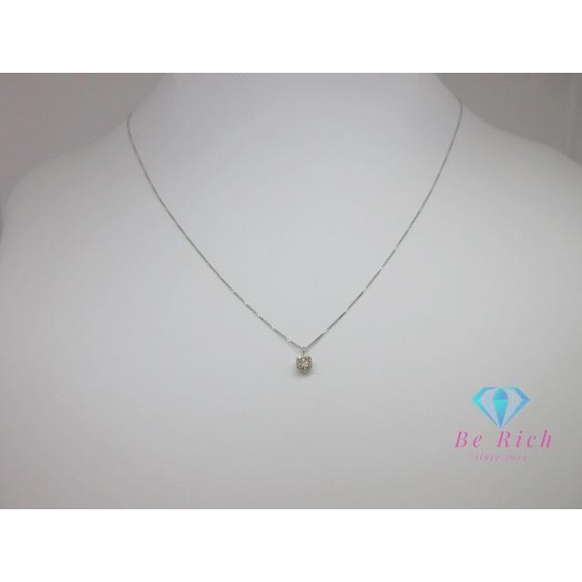 Pt850 Pt900 プラチナ ダイヤモンド 0.22ct 付 デザイン ネックレス  
