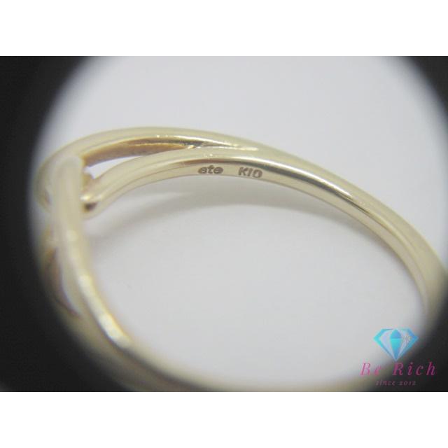 ete エテ K10 YG デザイン ピンキー リング 指輪 3号 10金 メレ 宝石