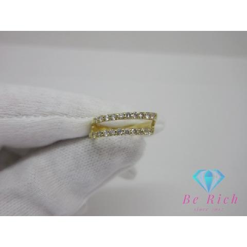 K18 YG ダイヤモンド 0.30ct 付 ハーフエタニティ 2連 デザイン