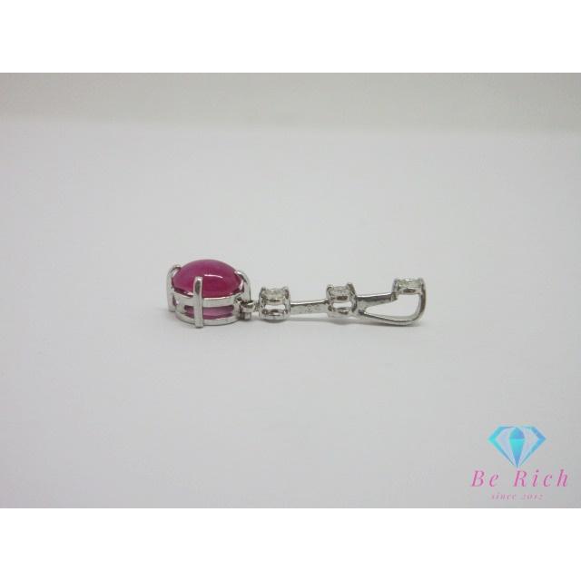 K18 WG スター ルビー 1.04ct ダイヤモンド 0.09ct 付 デザイン