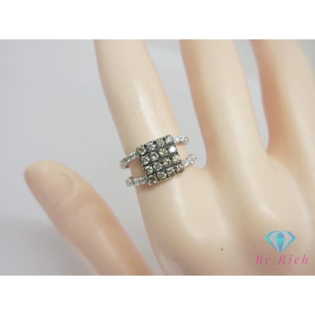 k18WG ブラウンダイヤモンド　リング K18 WG ブラウン ダイヤモンド 0.529ct 0.136ct 付 デザイン リング