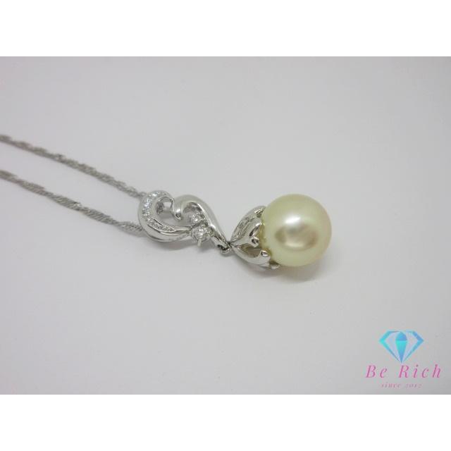 Pt850 Pt900 プラチナ 真珠 パール 11mm 珠 ダイヤモンド 0.07ct