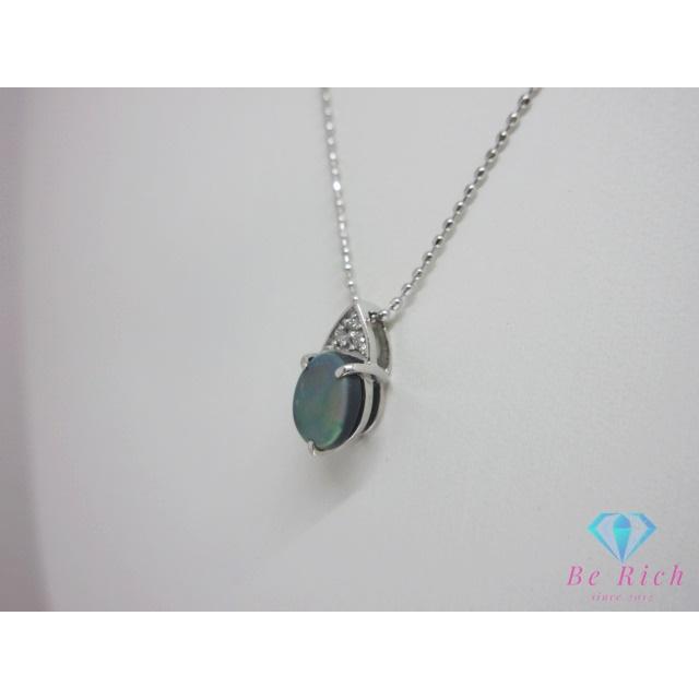 K18 WG ブラック オパール 0.71ct ダイヤモンド 0.02ct デザイン 