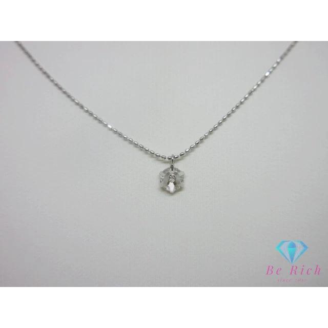 Pt850 プラチナ ダイヤモンド 0.185ct 付 デザイン プチ ネックレス ペンダント メレ 宝石 ジュエリー アクセサリー 【中古】 th14133_3