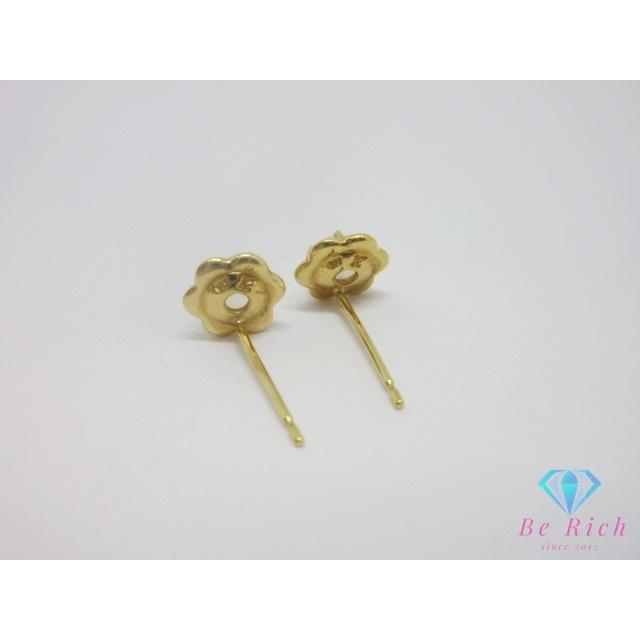 K18 K14 YG カラーストーン 付 花 フラワー モチーフ デザイン 