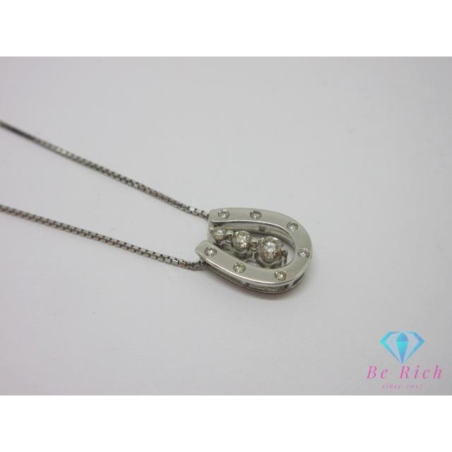 Pt850 Pt900 プラチナ ダイヤモンド 0.17ct 0.07ct 付 馬蹄 ホース 