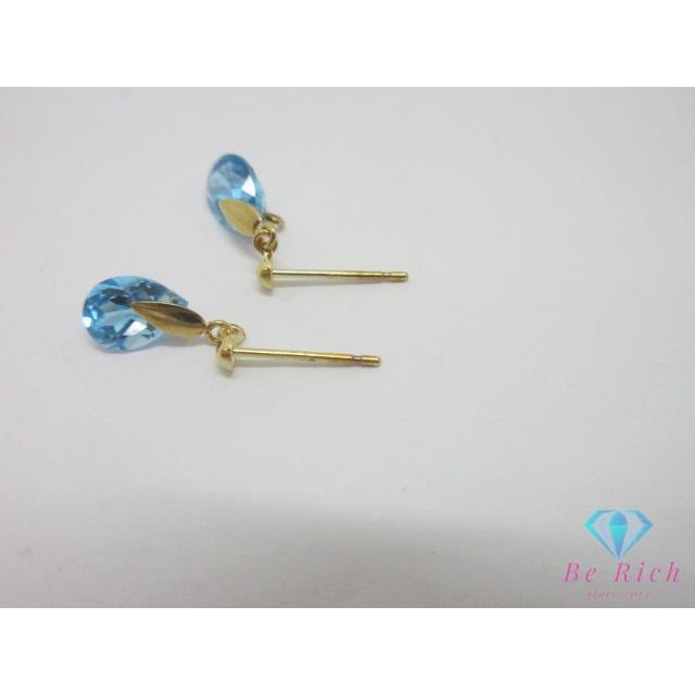 K18 YG カラーストーン 付 デザイン スタッド ピアス 18金 750 宝石 ジュエリー アクセサリー【中古】th14468_3