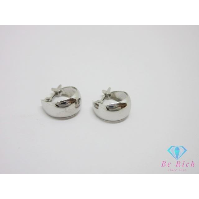 K14 WG フープ デザイン スタッド ピアス 14金 585 宝石 ジュエリー アクセサリー 【中古】th14609_1