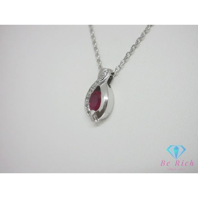ジュエリーマキ PWG9 K9 WG ルビー 0.35ct ダイヤモンド 0.04ct 付