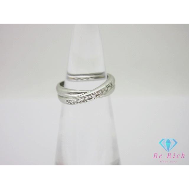 Pt900 プラチナ ダイヤモンド 0.06ct 付 デザイン ピンキー リング 