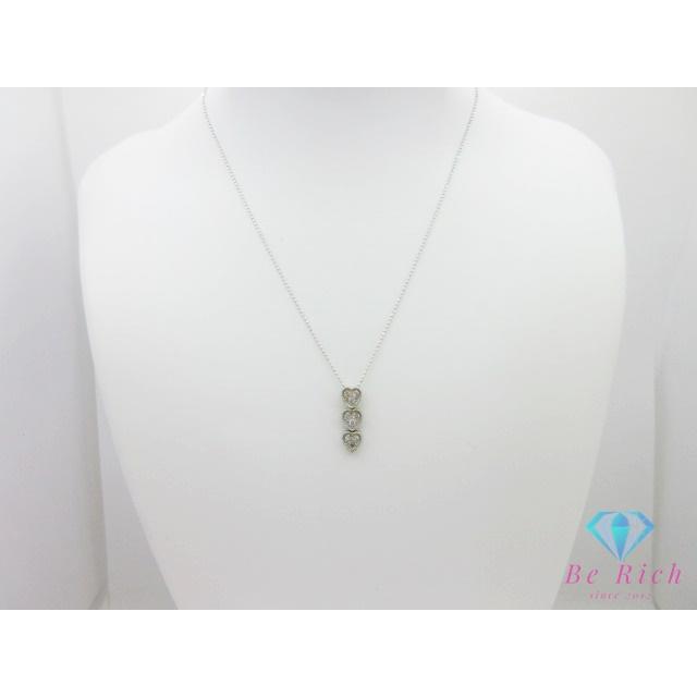 4℃ K18 WG ハートモチーフ ネックレス K18 WG ダイヤモンド 0.30ct 付 ハート モチーフ デザイン ネックレス