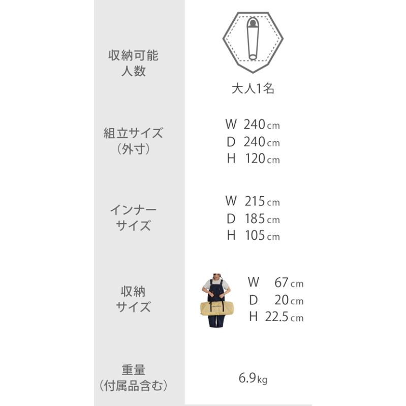 アウトレット　ディーオーディー ( DOD ) アウトドア用品　ミニキノコテント　T2-930-BG　ソロキャンプ　ワンタッチテント　コンパクト｜be-s-outletstore｜09