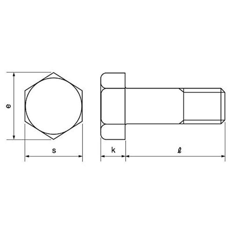 鉄　ユニクロ　六角ボルト　(半ねじ)　Ｍ３９×１６０　(1本入り)