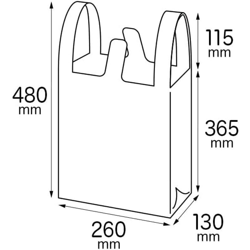 レジ袋40号 260 390x480x0.017厚 乳白 100枚x40冊(10x4） 箱 HDPE素材 - 2