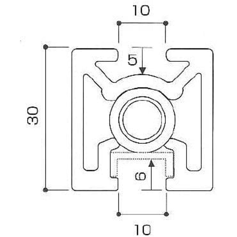 e-kanamono　ガラススクリーンポール(ブースバー)　Sタイプ　インロー固定　ゴ　平二方　30mm(角型)xL250mm　キリコミ平頭