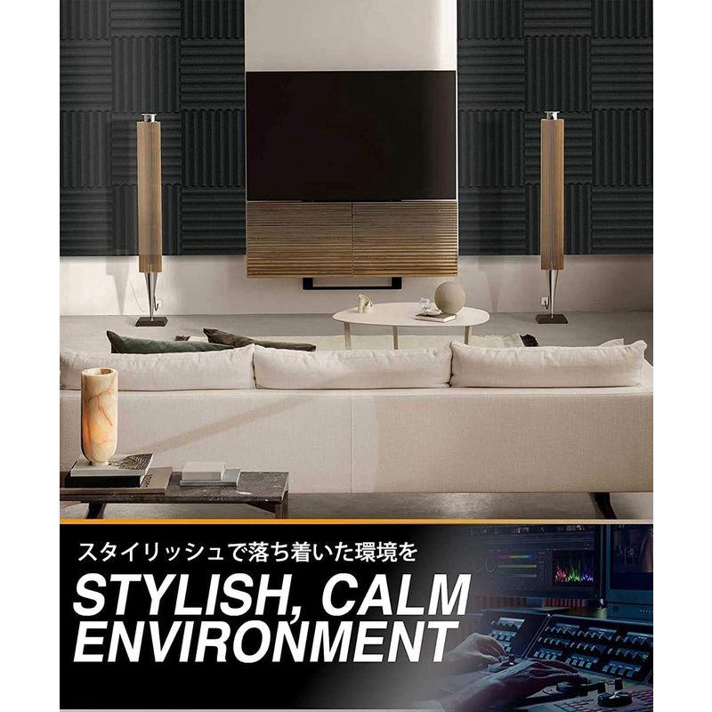 吸音材 壁 ウレタンフォーム 騒音 防音 吸音対策 室内装飾 楽器 ウレタンフォーム 山型 吸音材質ポリウレタン 72枚 - 1