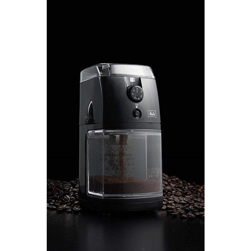 おトクメリタ Melitta コーヒー 杯数目盛り付き グラインダー 90 100g、 コーヒーミル 電動 ホッパー フラットディスク式 定格時間  コーヒーメーカー