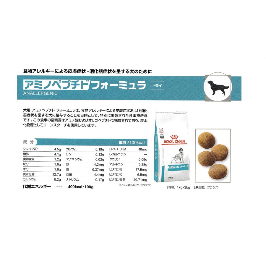 ロイヤルカナン 犬用 アミノペプチドフォーミュラ 3kg ロイヤルカナン 犬用 アミノペプチドフォーミュラ 3kg