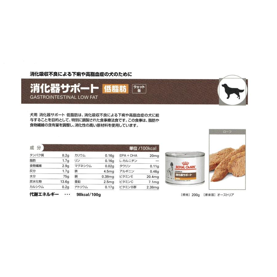 ロイヤルカナン 犬用 缶詰 消化器サポート 低脂肪 ２００ｇｘ12｜be-st-shop｜03