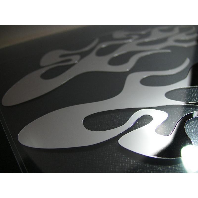 ファイヤーパターンステッカー 鏡面シルバーミラー フレイムタイプB |  | 01