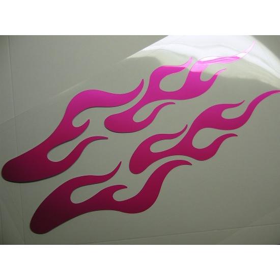 ファイヤーパターンステッカー 鏡面ピンクミラー フレイムスC 車