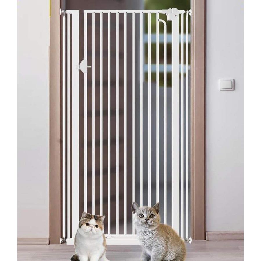 評価が高い 赤ちゃん ゲート 幅調節可能な74 146cmの犬用の非常に広いペットゲート 猫 非常に高い屋内ペット犬 ガードレール フェンス圧力マウントフィット階段 買い物 ブログ Otvorenikofer Rs