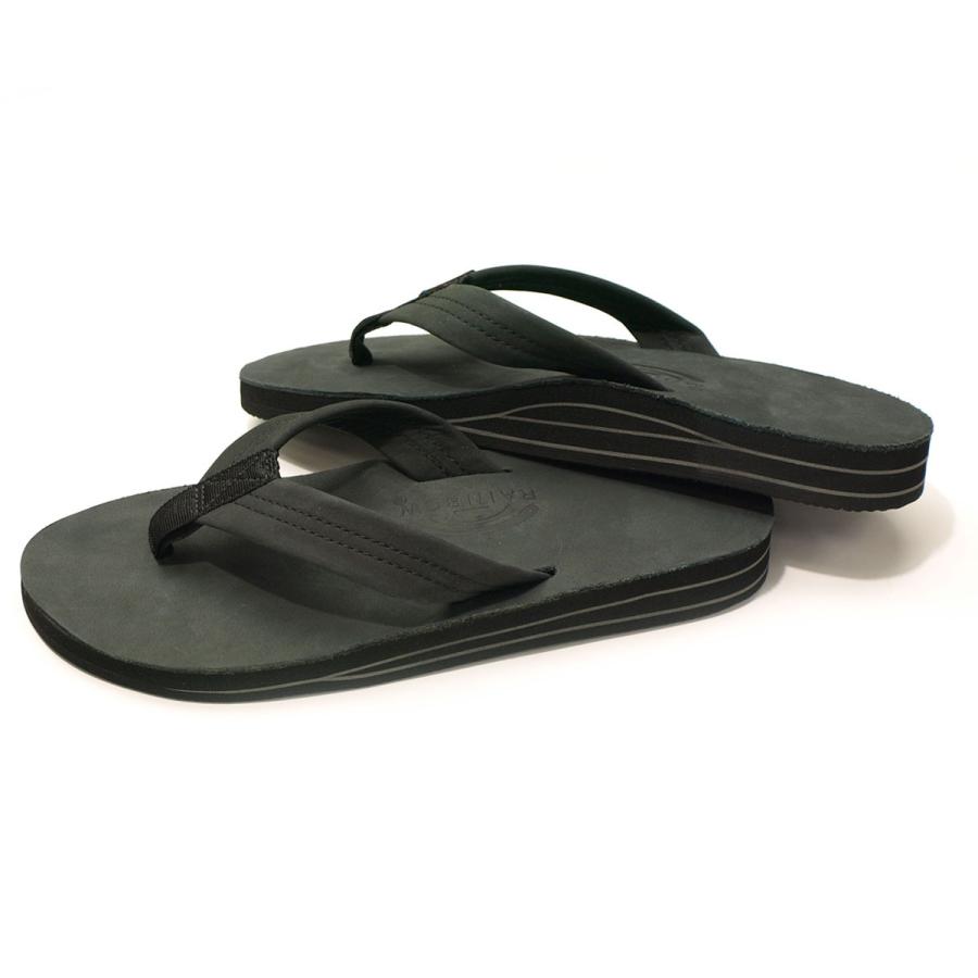 Rainbow Sandals レインボーサンダル DOUBLE LAYER PREMIER LEATHER プレミア・レザー（ダブルミッドソール） サンダル ヌバック(ブラック)