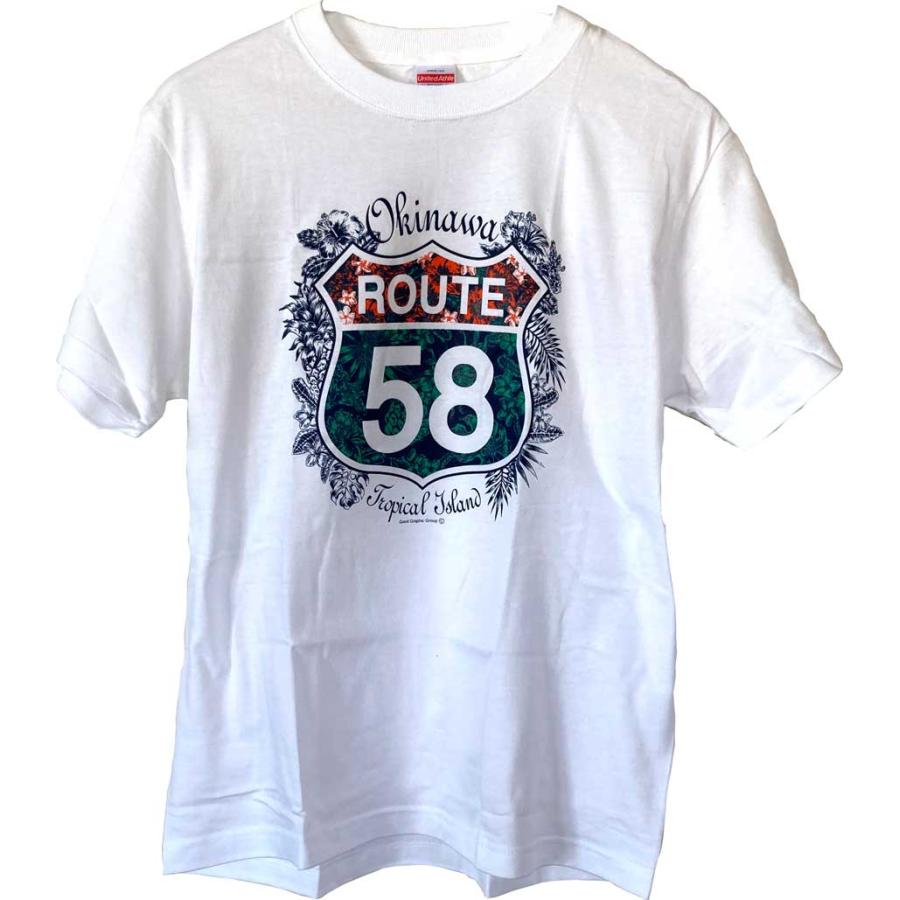 沖縄Tシャツ ルート58 58号線シャツ 白 : okinawa マリンブルー