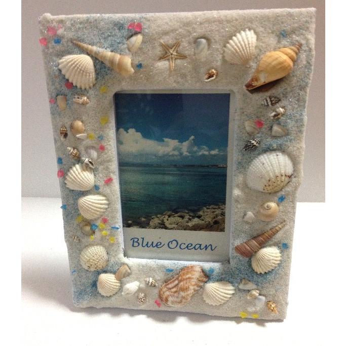 貝殻フレーム シェルの写真立て シーグラス 沖縄雑貨 南島雑貨 大 貝殻