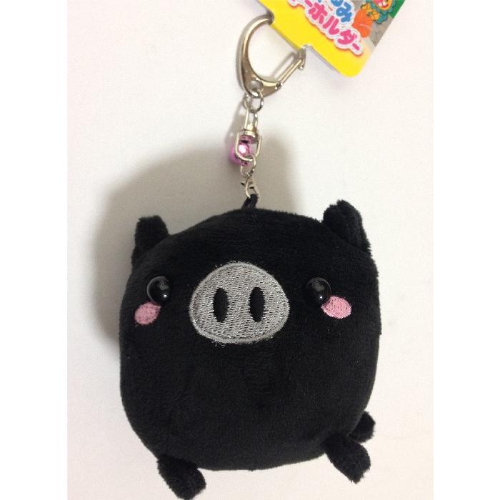 キーホルダー アグーぬいぐるみ 少し大きめ にぎるとプーピーと鳴く黒豚アグー 沖縄お土産 春先取りの