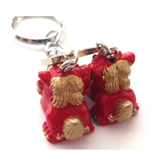 手数料安い キーホルダー ペアシーサー 赤 金 お守り 沖縄キーホルダー 沖縄限定 沖縄お土産 Avmap Gr