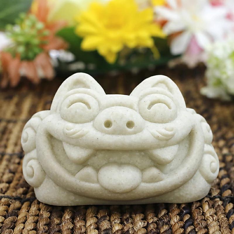 シーサー置物 福丸 シーサー 小物入れ : okinawa マリンブルー - 通販