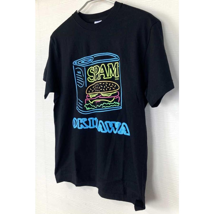 スパムTシャツ SPAM 缶 ネオン 柄 正規品 Tシャツ 黒 ブラック