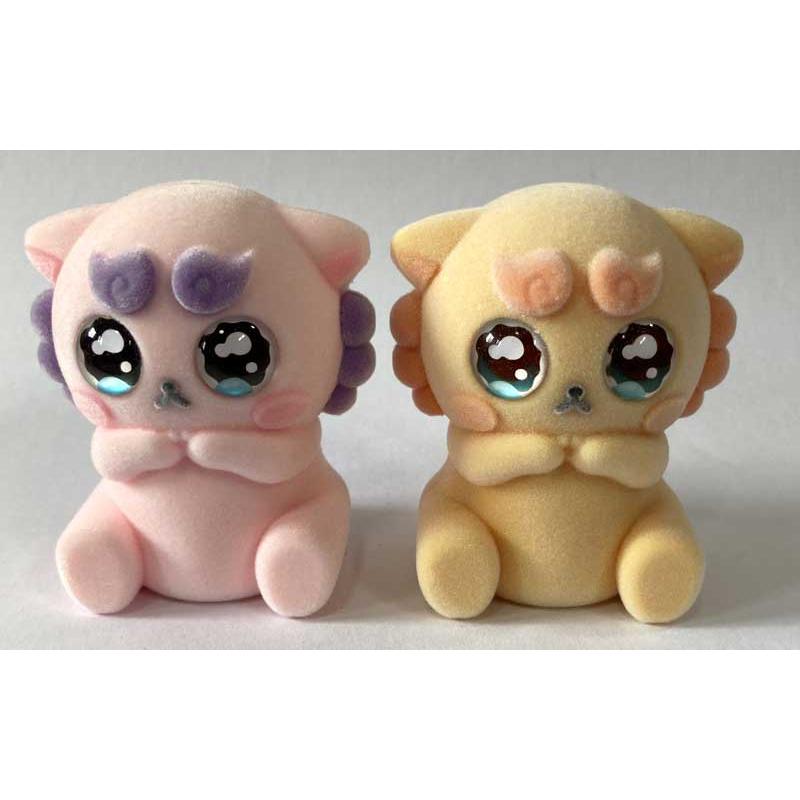 沖縄　ピンクシーサー風置物 2体セット 沖縄土産 シーサー 置物 玄関 ペア ガラスシーサー ガラスシーサー